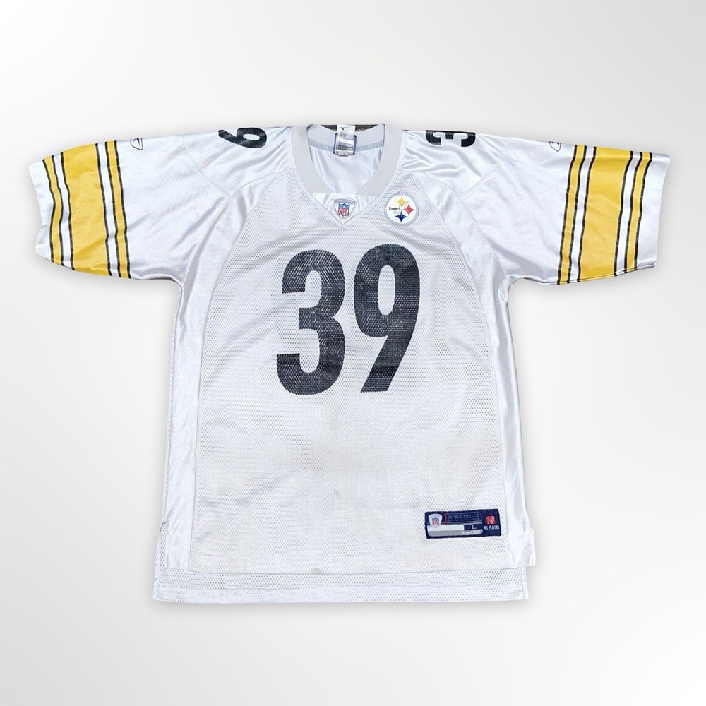 Pittsburgh Steelers Willie Parker #39 NFL Reebok Authentic Jersey Mens L White